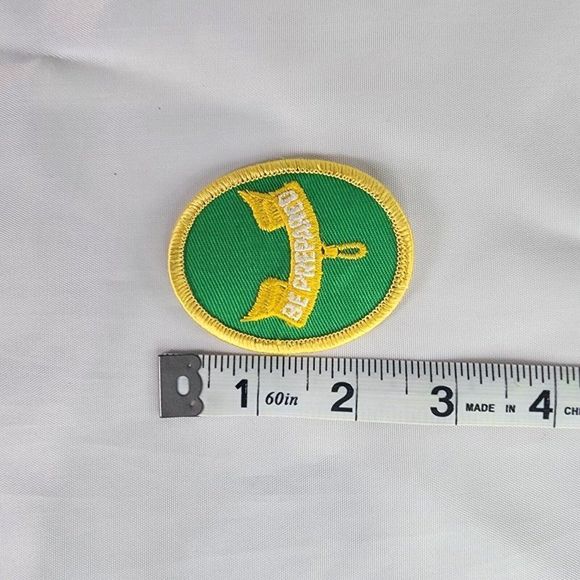Be Prepared Vintage Boy Scout Patch Green Gold Oval 2.5x2 Inch Iron/Sew On Patch - Picture 3 of 4